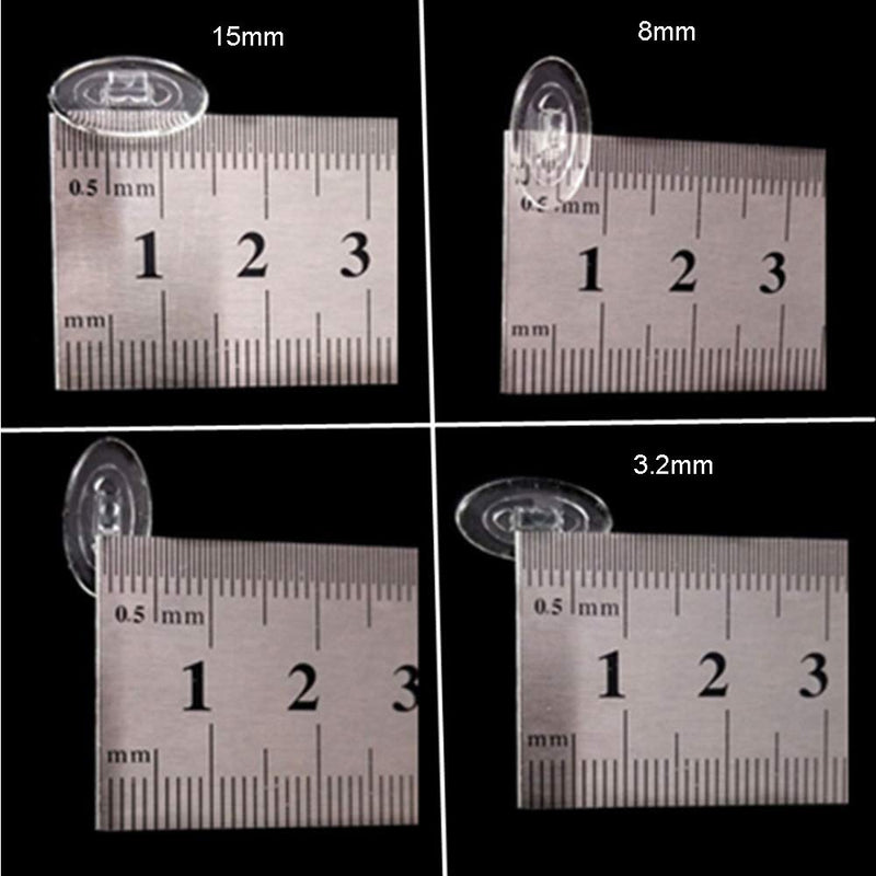 Eyeglasses Nose Pads 15mm 6 Pairs Oval Pushin Nose Pieces Push in Soft Silicone Slide in Nose Pads Nosepads for Eye Glasses Eyeglasses Sunglasses 15mmx8mm - NewNest Australia