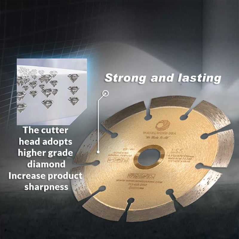 WHIRLWIND USA LSS 4 Inch Diamond Saw Blade,Dry or Wet Cutting Saw Blades for Sharp Cutting Concrete Stone Brick Masonry,Broadened Cutter Head 4" - NewNest Australia