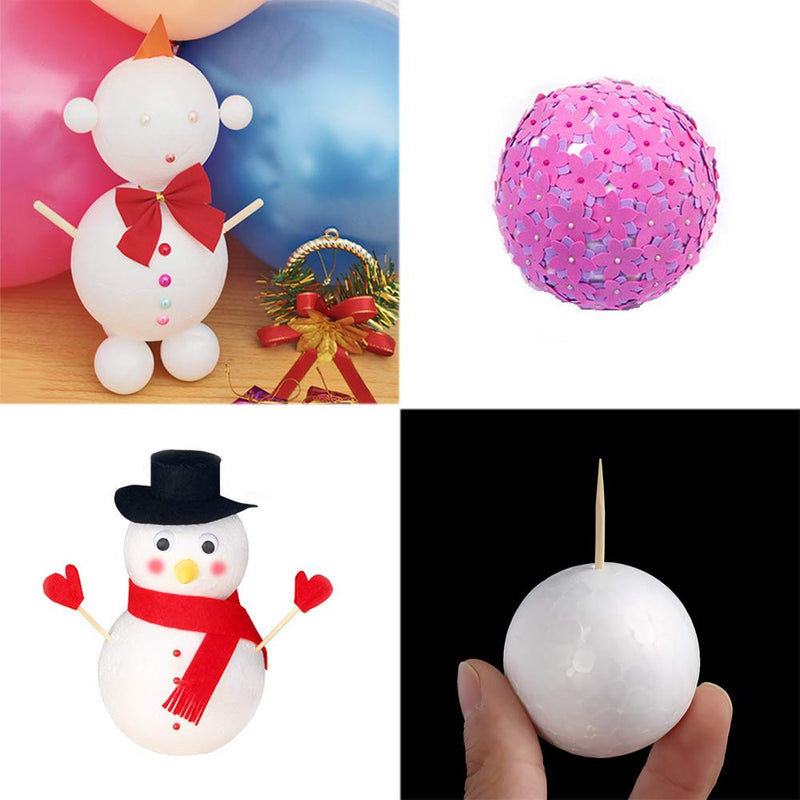 hesmartly 50-Pack 1Inch White Styrofoam Balls for Crafts, Smooth Round Polystyrene White Foam Balls, Craft Supplies for DIY Decorations and School Projects - NewNest Australia