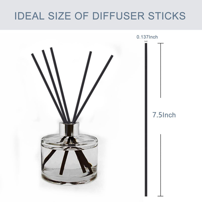HOSSIAN 50pcs Black Fibre Reed Thick Diffuser Sticks for Diffuser Oils Fragrance Refill - Fibre Reeds for Diffusers(Black7.5/19cm) Black7.5"/19cm - NewNest Australia