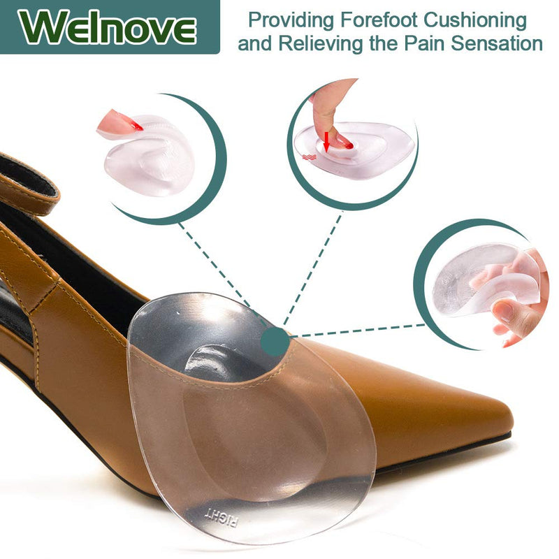 Welnove 10Pcs Metatarsal Pads Self-Sticking Ball of Foot Cushions Adhere to Shoes Anti-Slip Forefoot Cushions for Mortons Neuroma,Foot Sore(Forefoot Pads) - NewNest Australia