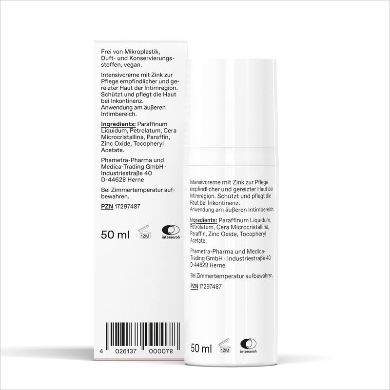 Phametra Protective And Care Cream + Zinc For The External Intimate Area, Intimate Care With Zinc For The Care Of Sensitive And Irritated Intimate Skin, Fragrance-Free, Vegan, No Microplastics, 50 Ml - NewNest Australia
