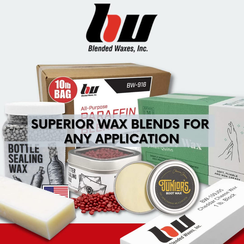 Blended Waxes, Inc. 1 lb. Block - Household Paraffin Wax for Canning, Candle Making, Metal Preservation, Waterproofing, and A Variety of Other Applications (1lb. - 1 Block) 1lb. - 1 Block - NewNest Australia