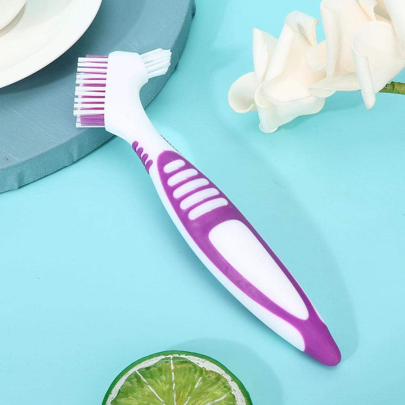 Pack of 2 denture cleaning brush, hard denture brush, oral care, double-sided toothbrush, removes plaque - NewNest Australia