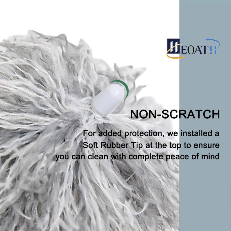 HEOATH Microfiber Feather Duster with Extendable Pole, 30-100 inches Extra Long Cobweb Duster for Cleaning, Bendable Head, Non-Scratch, Washable Duster for Ceiling, Fan, Furniture 100 Inch - NewNest Australia