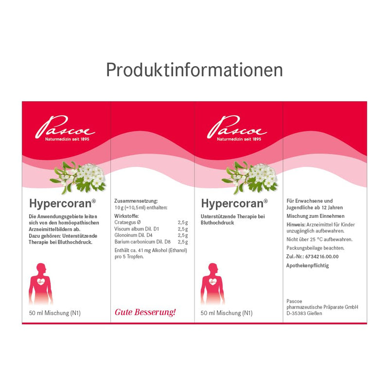 Hypercoran: 50 ml - natural support for high blood pressure (hypertension) - with mistletoe & hawthorn - can be combined with other medications, such as classic blood pressure lowering drugs - NewNest Australia