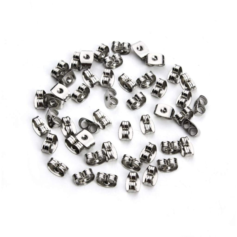 300 Pieces Stainless Steel Butterfly Earring Backs (Silver 5x3.5mm) Silver 5x3.5mm - NewNest Australia