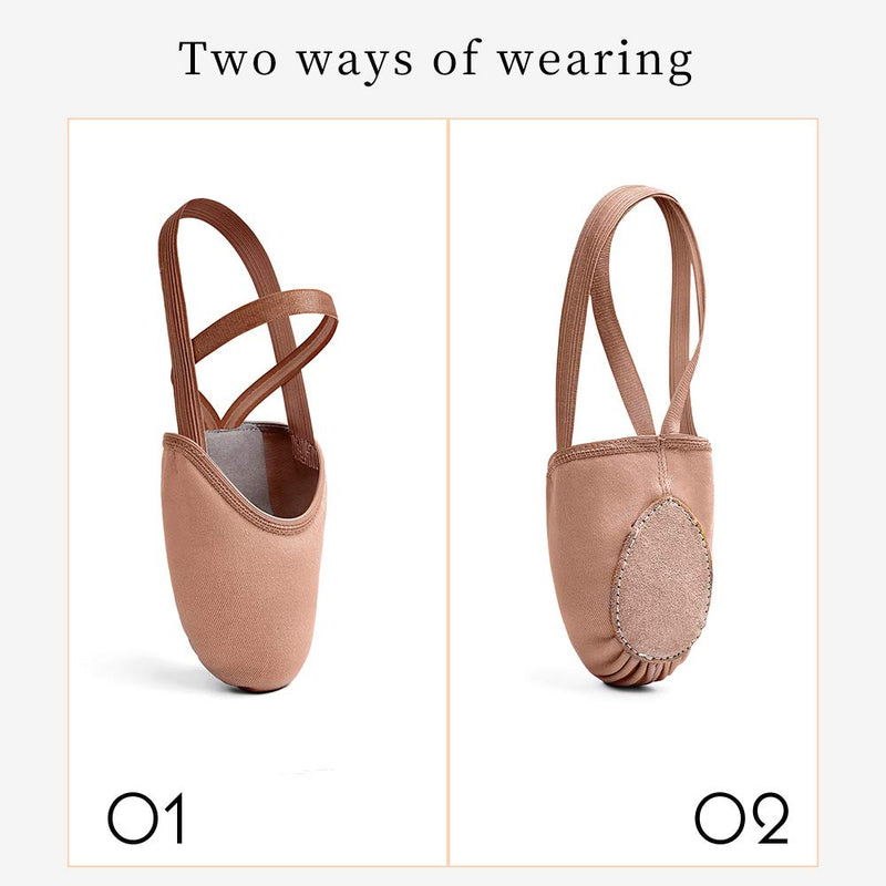 Stelle Pirouette Dance Half Sole Canvas Shoes Turning Shoes for Ballet Jazz Girls/Women/Boy/Men/Adult 4.5-5.5 Women/3.5-4.5 Men Tan - NewNest Australia