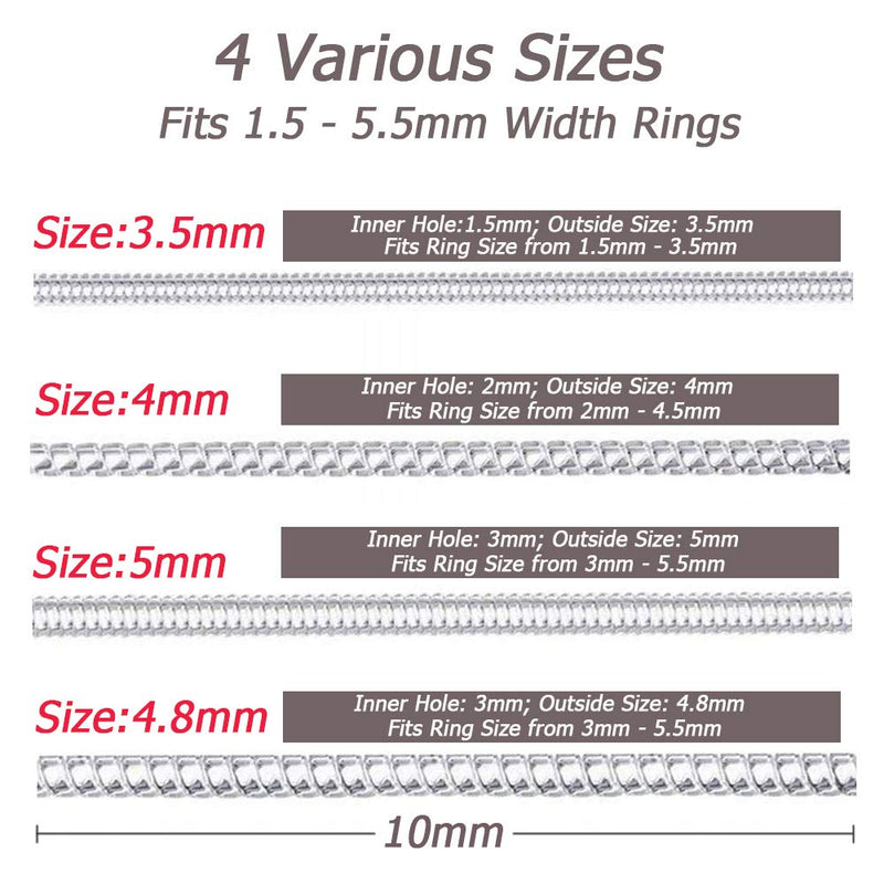 Supertina Ring Size Adjuster for Loose Ring Clear Silicone Ring Guard for Women Men Four Different Size (12) 12 - NewNest Australia