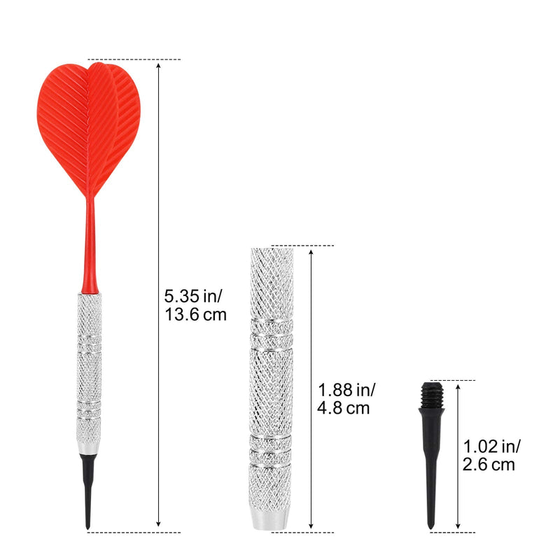 Accmor 12 pcs Soft Tip Darts, Bar Dart, Plastic Tip Darts Set, Soft Tip Darts for Electronic/Plastic Dartboard,Attach Extra 100 Black 2BA Replacement Tips - NewNest Australia