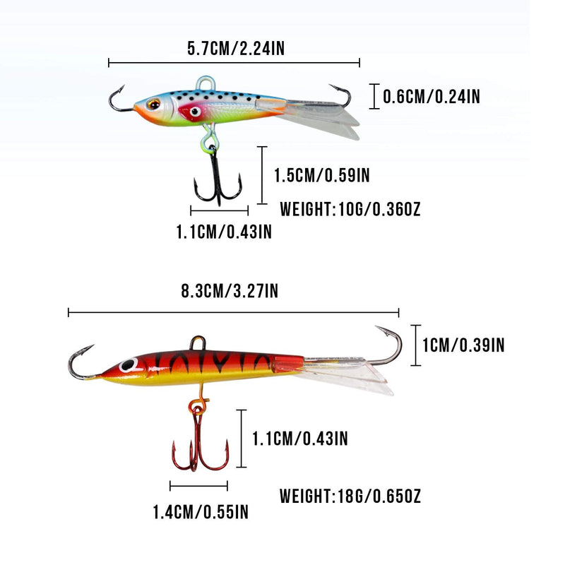 THKFISH Ice Fishing Jigs Lures Ice Fishing Lures Ice Fishing Gear for Crappie, Panfish, Walleye, Bluegill Vertical Jigs Kit Fishing Tackle 4PCS/8PCS 10g(0.35oz) 18g(0.63oz) 10g(1/3oz)-4pcs - NewNest Australia
