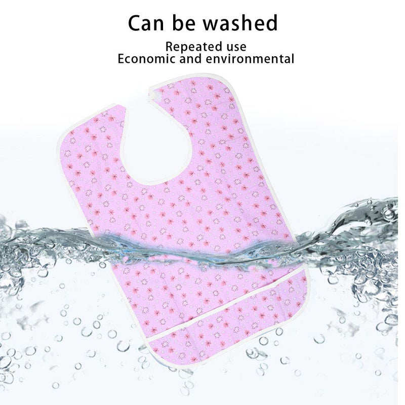 Waterproof Long Adult Bibs, Reusable Washable Stain Resistant Dining Eating Bib Clothing Protector Adult Aid Apron for Seniors Elderly Patient for Mealtime(23 * 15 * 1cm-pink 45 * 65) 23*15*1cm pink 45*65 - NewNest Australia