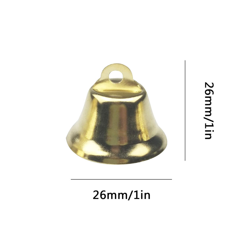 60PCS 26mm/1inch Gold Bells Mini Liberty Bells for Crafts Favor Decorating and Making Wind Chimes - NewNest Australia