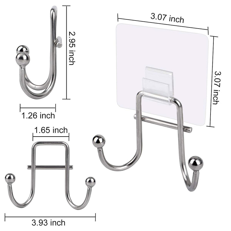 NewNest Australia - SACHUKOT Adhesive Bath Hook for Bathroom Kitchen Stainless Steel Towel Hook Coat Hook Rustproof No Drilling(1 Pack) 1 