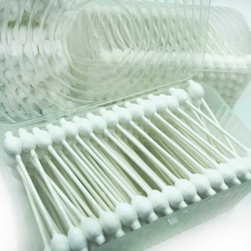 400pcs CGR Baby Safety Cotton Swabs with Large Tips for Newborn, Babies, Kids, Children, 100% Organic Cotton, White Paper Sticks, 5 Pack of 80 Swabs Total(2 Boxes and 3 Bags) - NewNest Australia