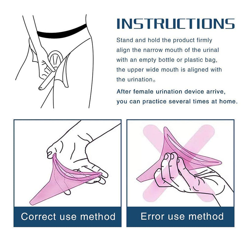 Female Urination Device, Female Urinal Silicone Funnel Urine Cups Portable Urinal for Women Standing Up to Pee Funnel Reusable Women Pee Funnel, Outdoor, Activities, Camping Blue - NewNest Australia