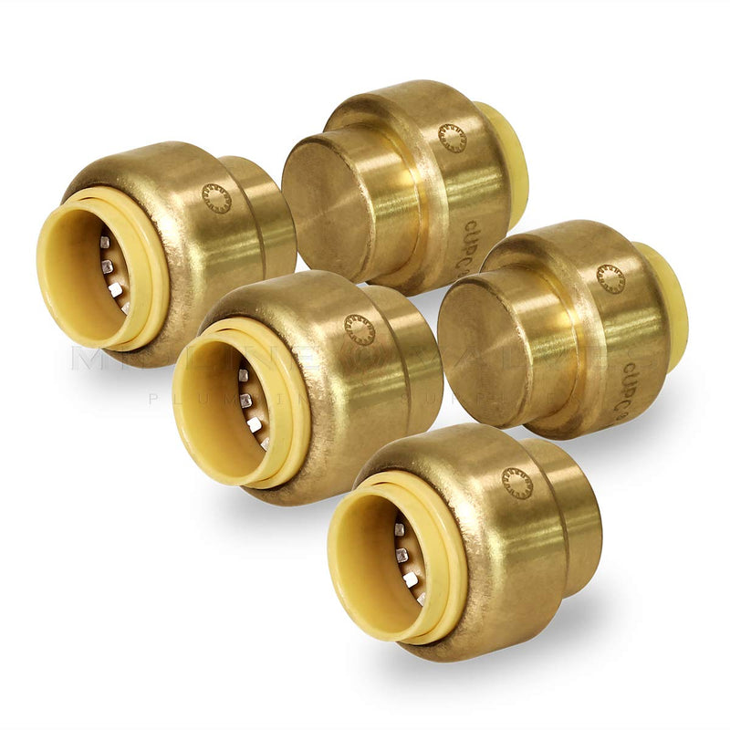 Supply Giant VQTF1-5 Plug End Cap Pipe Fitting Push to Connect Pex Copper, CPVC, 1 Inch, Brass Pack of 5, 5 Count - NewNest Australia