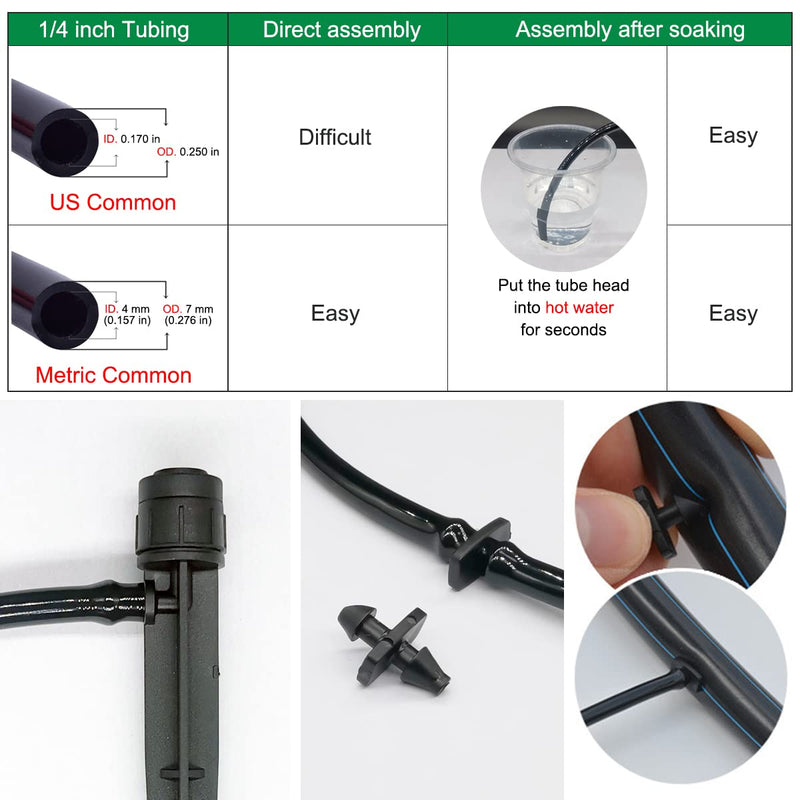 25 Pcs Drip Irrigation Emitters, Adjustable Flow 0-18 GPH Irrigation Drippers with Stake, 360 Degree Flow Sprinkler Head, Irrigation System Accessories, Auto Watering for Garden Patio Lawn Flower Bed - NewNest Australia