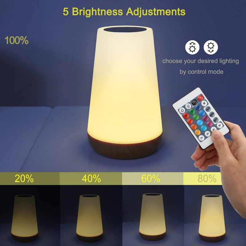 NewNest Australia - Bedside Table Lamp Touch Nightlight with 13 Color Changing Touch Senor Remote Control USB Charging Port 5 Level Dimmable for Bedroom/Office/Hallways 