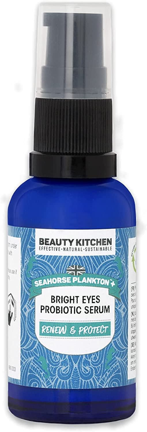 Beauty Kitchen Seahorse Plankton+ Bright Eyes Probiotic Serum - Fragrance Free Eye Serum for Sensitive Skin - 30ml Refillable Eco-friendly Bottle - Vegan Cosmetics 30 ml (Pack of 1) - NewNest Australia