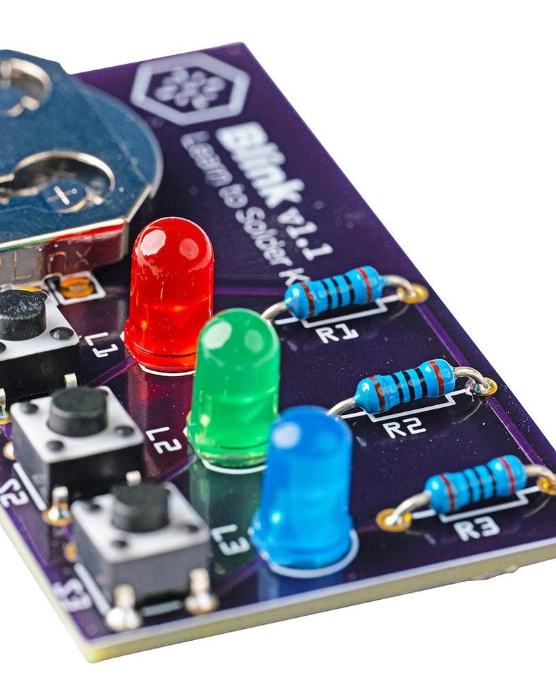 Learn to Solder Kits Blink LED Soldering Kit | DIY Electronics Projects For Beginners | Practice For Adults & Kids STEM Classes & Events | Science Project Electronic Light Circuit Boards With Battery Individual Pack - NewNest Australia