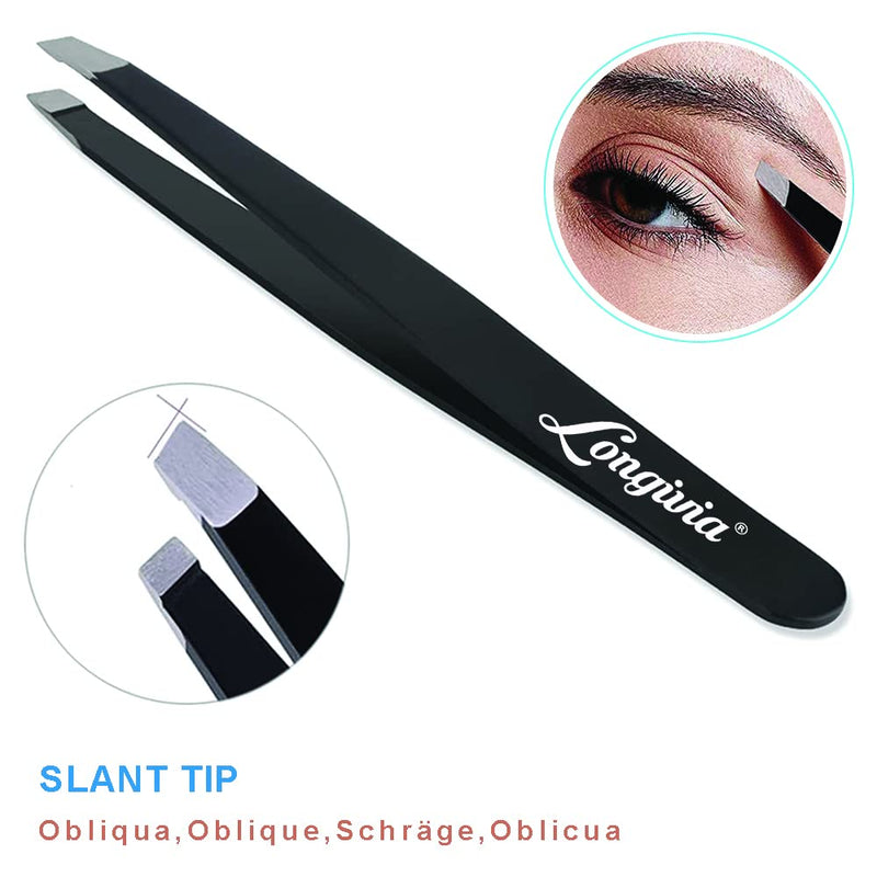 Longivia Slanted Tweezers For Eyebrow Plucking Professional Made Of High-Quality Stainless Steel Precision Pliers For Eyebrow Plucking And Hair Removal Tweezers Pincette Eyelashes Plucking Tweezers - NewNest Australia