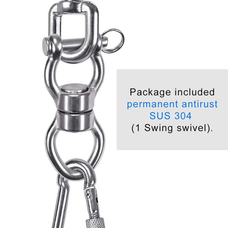 SELEWARE Silent Bearing Swing Swivel, 360° Rotational Device Hanging Accessory with Removeable Buckle for Tree Swing, Hammock Chair, Climbing Rope, Yoga, Kids Swing Swivel 1200LB Capacity - NewNest Australia