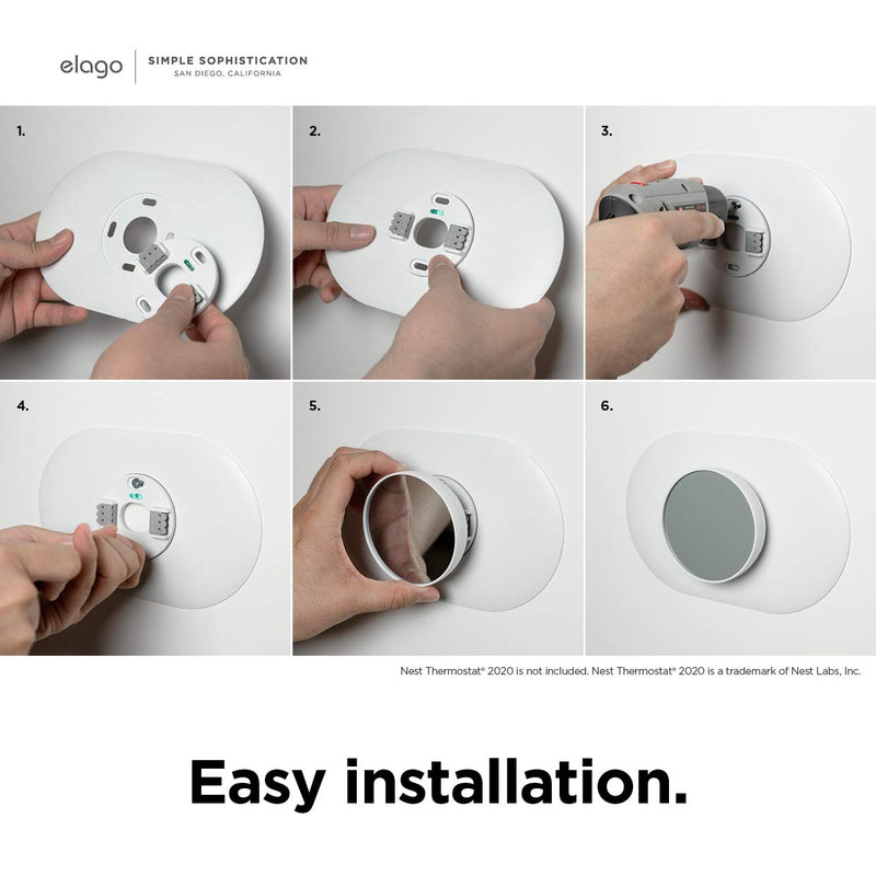 elago Wall Plate Cover Plus Compatible with Google Nest Thermostat 2020 [Charcoal] - Durable Polycarbonate Material, Easy Installation, Complementary Design Charcoal Grey - NewNest Australia
