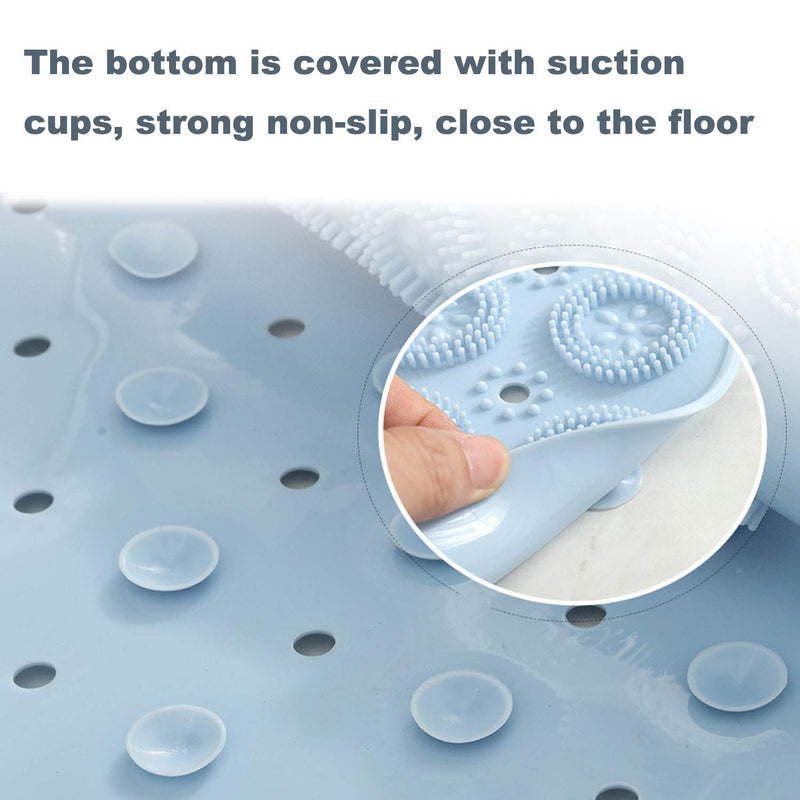 Round Shower Mat,Non-Slip Bath Mat With Suction Cup, Massage Function, Anti-mold and Antibacterial Rubber Circular Shower Mat for Children, With Drainage Holes(Blue) Blue - NewNest Australia