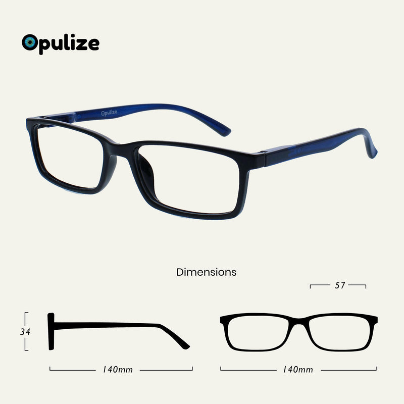 Opulize Sea Glasses Blue Light Filter Narrow Frame Spring Hinges Improve Sleep Computer Glasses Gaming Anti-Reflective Men Women B9 One Size Black Blue Arm - NewNest Australia
