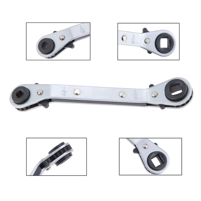 gohantee Refrigeration Ratchet Wrench 4 Different Sizes - 1/4 x 3/16 Square x 3/8 x 5/16 Square Air Conditioning Ratcheting Service Wrench - NewNest Australia