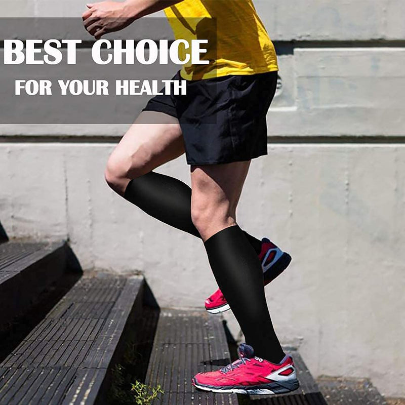 Compression Socks Women Men 4 Pairs -20-30 mmHg is Best for Medical ,Circulation,Running,Athletic,Hiking,Pregnancy 00-black-4 Pack Small-Medium - NewNest Australia