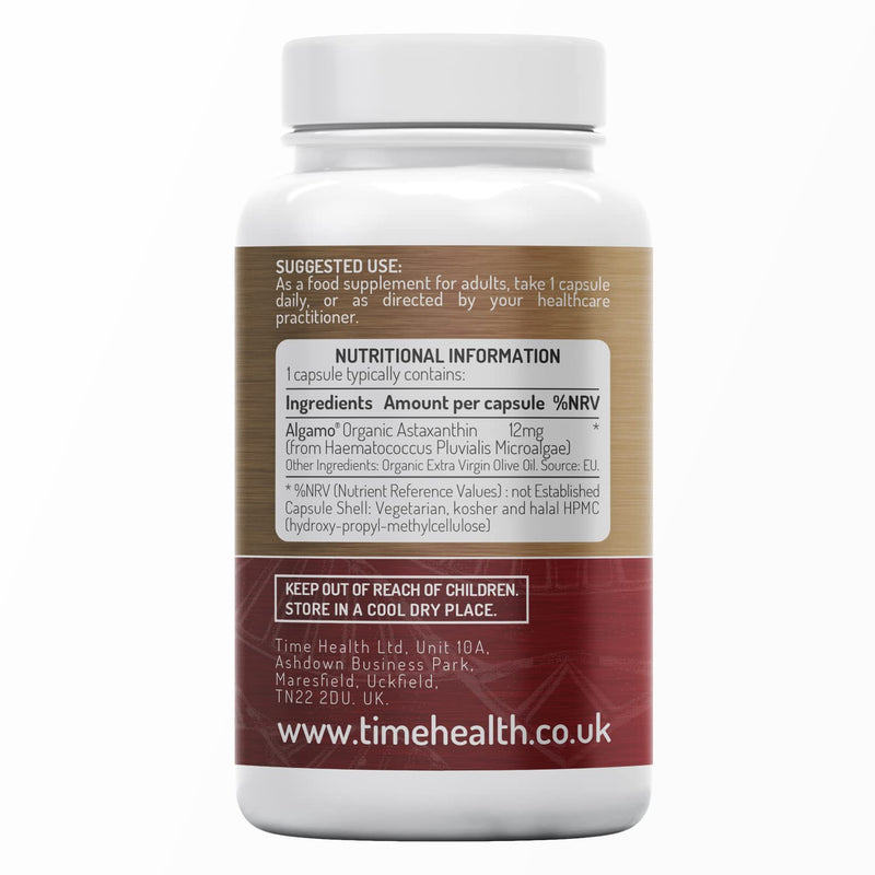 New: Organic Astaxanthin Oil 12mg - High Strength - Pure & Natural Astaxanthin - 60 Capsules - Carrageenan Free - Premium Algamo® Oil - Haematococcus Pluvialis - UK Made - Zero Additives - EU Source 60 Capsule Bottle - NewNest Australia