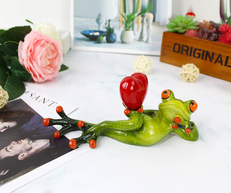 NewNest Australia - Dorlotou Frogs Figurines Statue Frog Sculpture Cute Funny Frog for Home Desk Decoration 6050E 5 