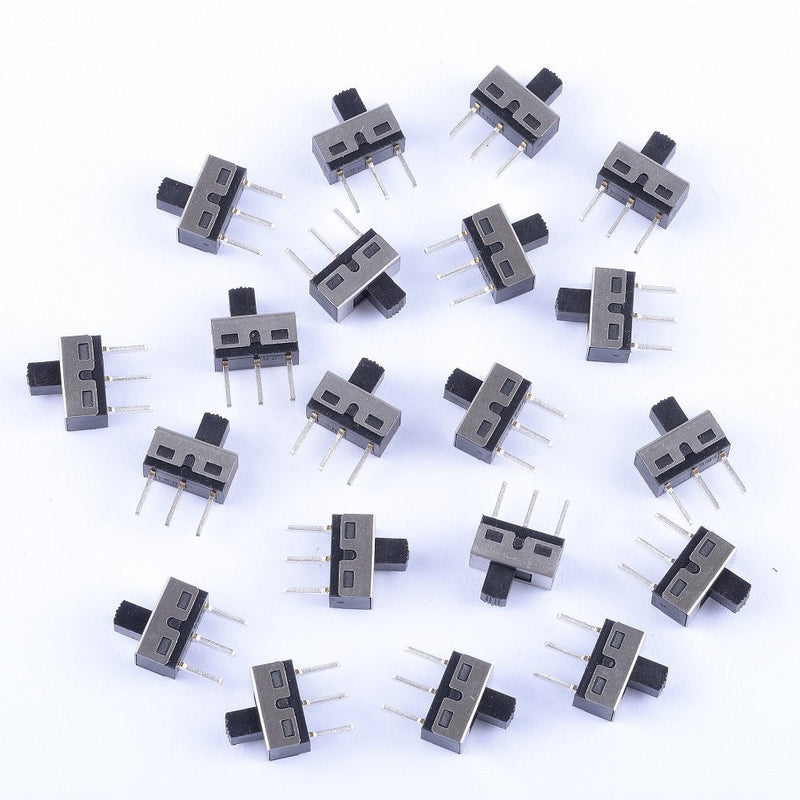 Cylewet 20Pcs 5mm High Knob Vertical Slide Switch 3 Pin 2 Position 1P2T SPDT Panel (Pack of 20) CYT1107 - NewNest Australia