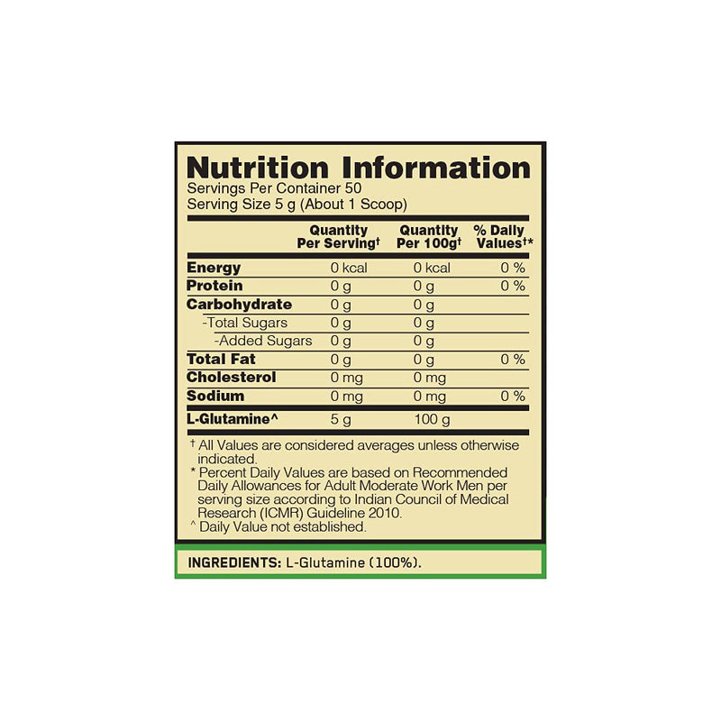 Optimum Nutrition L-Glutamine Muscle Recovery Powder, 300 Gram 58 Servings (Pack of 1) - NewNest Australia