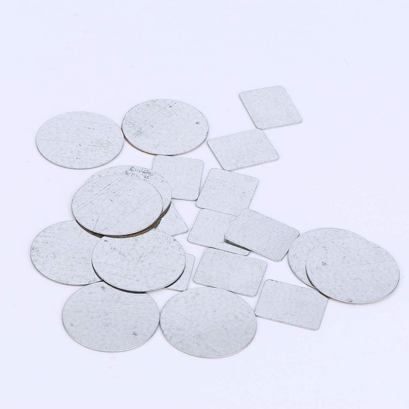 Lurrose 20pcs Iron Adhesive Metal Stickers for Magnetic Makeup Palette (Square Round) - NewNest Australia