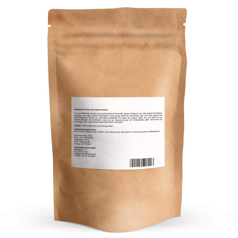 Activated carbon powder from coconut shells 100 g - no separating agents or additives - MADE IN GERMANY - NewNest Australia