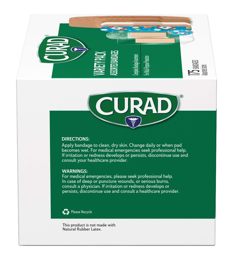 CURAD Family Bandage Variety Pack, 4 Styles Included; Waterproof, Galaxy, Flex-Fabric, Heavy Duty, 175 Bandages - NewNest Australia