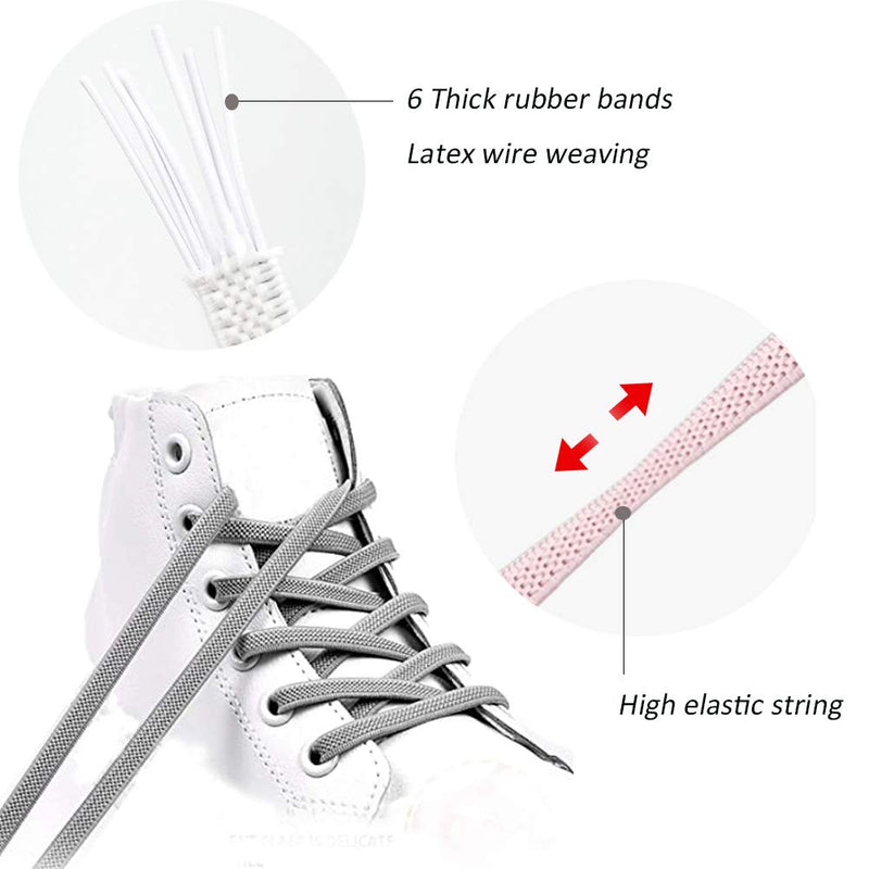 No Tie Elastic Shoelaces with Metal Buckles Shoe Laces for Kids/Adults Sneakers - Shoelaces Replacements - Universal Shoelace-Elastic Running Shoe Laces Metal Lock Tieless Shoe Laces for All Shoes Black - NewNest Australia