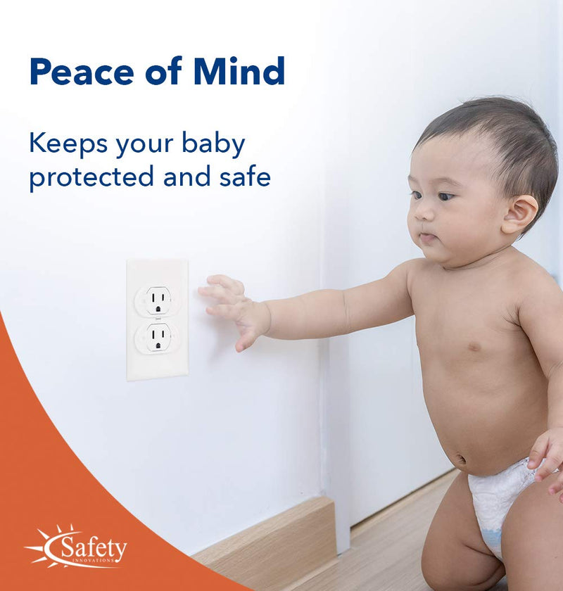 Safety Innovations, Ultimate Outlet Safety Cap, Baby Proofing Outlet Plugs, Child Safety Electrical Outlet Covers, Easy Installation, Protect Toddlers and Babies from Accidental Shock Hazard - 50 Pack - NewNest Australia