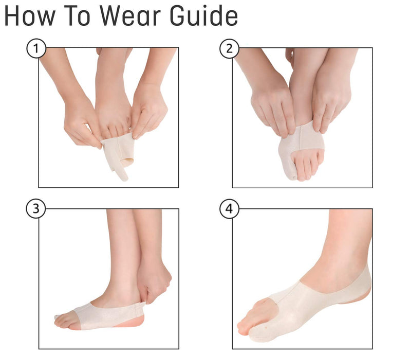 GH Bunion Sleeve | Ultra-Thin Bunion Corrector & Toe Straightener Bandage | Ideal for Sports & Active Wear | Orthopaedic Stretch-Fit Hallux Valgus Support Bandage Left Medium: UK 6 - 8.5 Beige - NewNest Australia