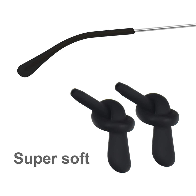 Eyewear Leg End Tips 4 Pairs Eyeglass End Tips Soft Black and White Silicone Eyeglass Ear Hook Holder Grip Anti-Slip Eyeglasses Replacement Accessories for Metal Thin Sunglasses Eyeglass Legs - NewNest Australia