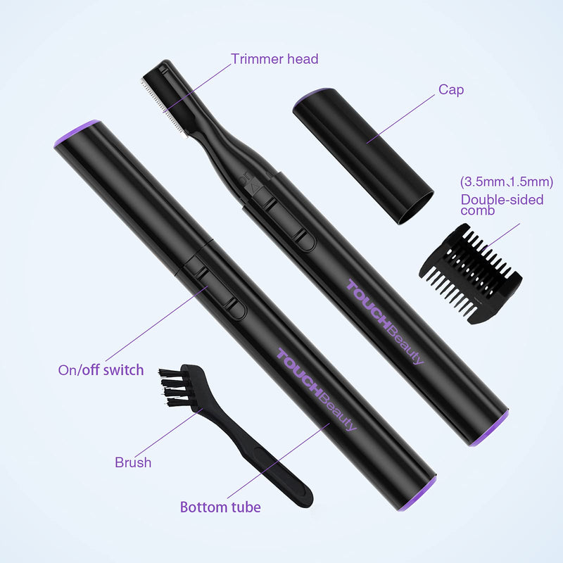 TOUCHBeauty Eyebrow Trimmer Electric Correction Trimmer Wireless for Women, Eyebrow Razor Eyebrow Trimmer Precision Trimmer with Guide Comb, Battery Operated, Black AG-815B - NewNest Australia