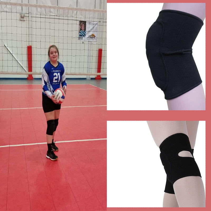 DANCEYOU Dance Knee Pads Thick Soft Sponge Volleyball Knee Brace for Big Kid Teen Adults Workout Knee Protector Football Pole Dance Yoga Tennis Running X-Large Black - NewNest Australia