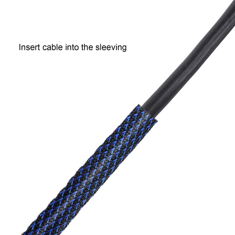 6 Rolls of 16 ft Wire Loom Braided Cable Sleeve with 127 Pieces Heat Shrink Tube for Audio Video and Other Home Device Cable Automotive Wire (Red, Blue and Black,1/2 Inch, 1/4 Inch, 3/8 Inch) 1/2 Inch, 1/4 Inch, 3/8 Inch Red, Blue and Black - NewNest Australia