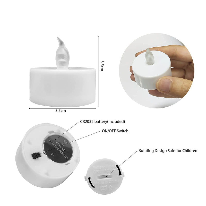 VETOUR Flameless Tea Lights Candles Realistic LED Flickering Operated Tea Lights Steady Battery Tealights Long Lasting Electric Fake Candles in White 24pcs Decoration for Party and Gifts Ideas 1.warm White-24pcs - NewNest Australia