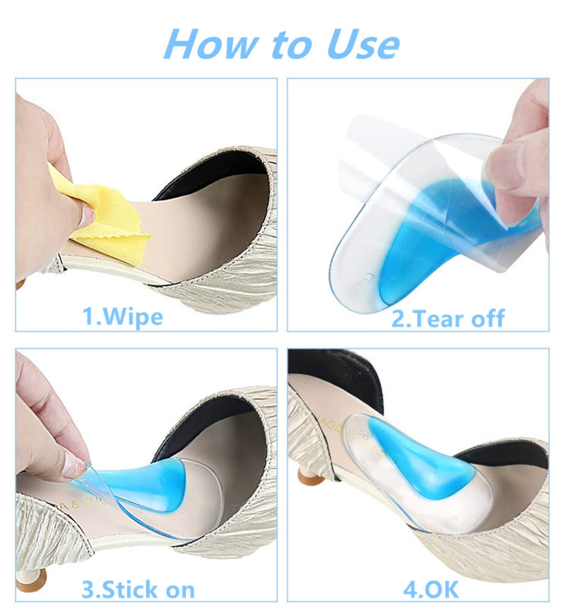 Flat Foot Arch Support Insoles, Zingso Flat Foot Corrector Metatarsal Cushion Pad Insert Orthotic Fits Plantar Fasciitis,Fallen Arches Gel Flat Feet Arch Support Insoles for Men & Women (2 Pair Clear) 2 Pair Clear - NewNest Australia