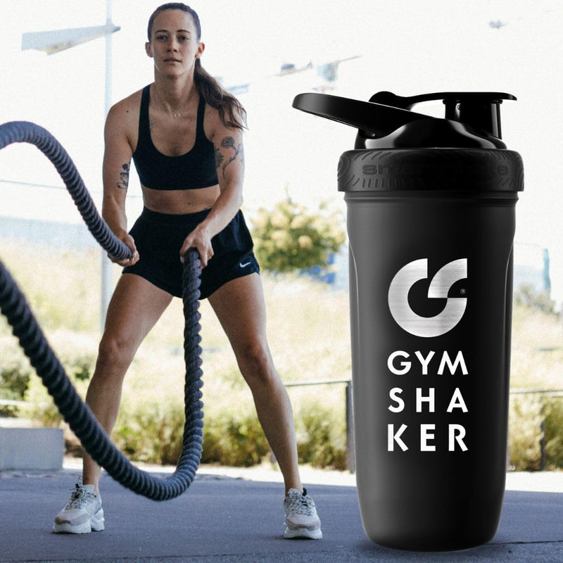 GYMSHAKER stainless steel shaker 900 ml - honeycomb structure sieve for creamy protein shakes - leak-proof & BPA free - black - NewNest Australia