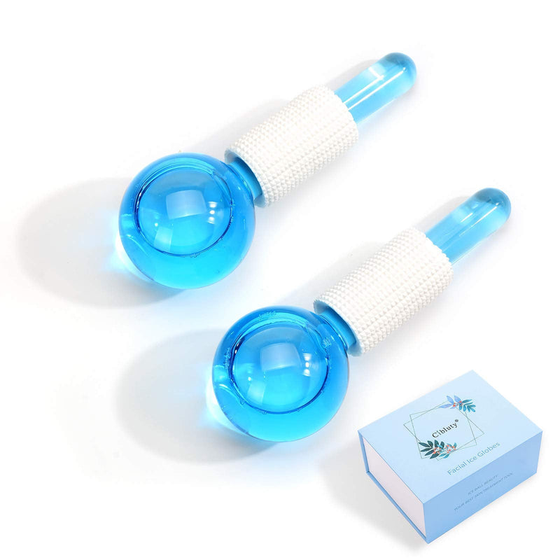 CIBLUTY ICE GLOBES for FACIAL, 2 PCS Facial Globes for Massage Tool, Facial Roller Cold Skin Massagers, Tighten Skin, Reduce Puffiness and Dark Circles, Enhance Circulation Blue - NewNest Australia